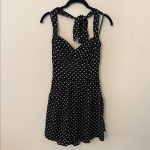 Trixxi Black and White Polka Dot Halter Dress